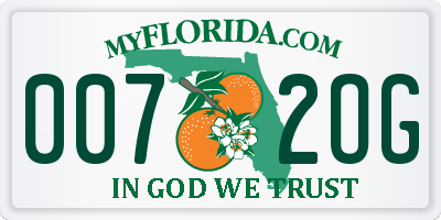 FL license plate 0072OG