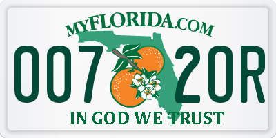 FL license plate 0072OR