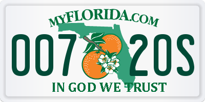 FL license plate 0072OS