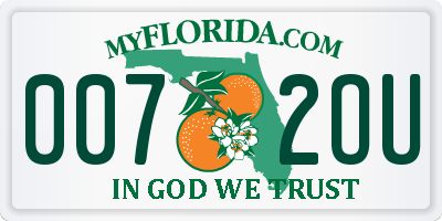 FL license plate 0072OU