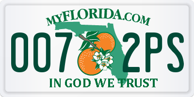 FL license plate 0072PS