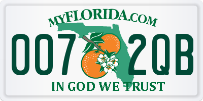 FL license plate 0072QB