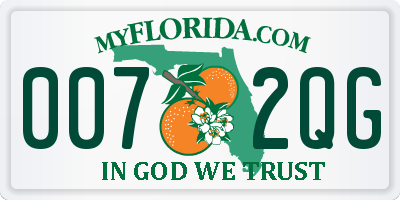 FL license plate 0072QG