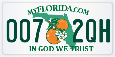 FL license plate 0072QH