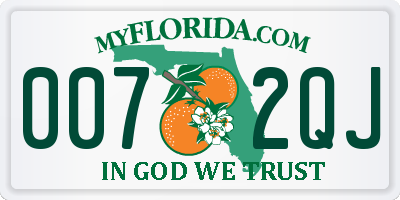 FL license plate 0072QJ