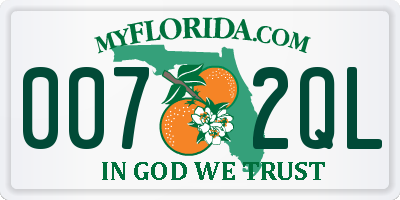 FL license plate 0072QL
