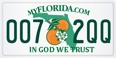 FL license plate 0072QQ