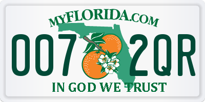 FL license plate 0072QR