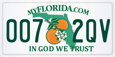 FL license plate 0072QV