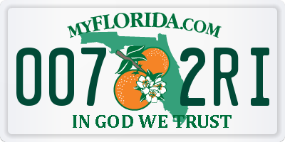 FL license plate 0072RI