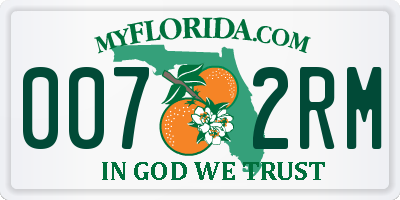 FL license plate 0072RM