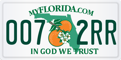 FL license plate 0072RR