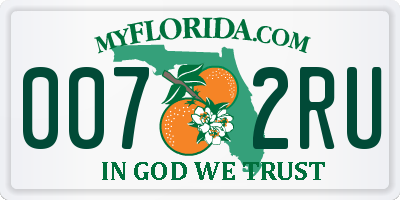 FL license plate 0072RU