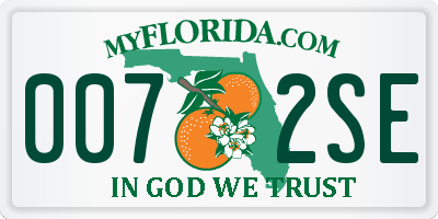 FL license plate 0072SE