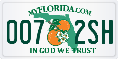 FL license plate 0072SH