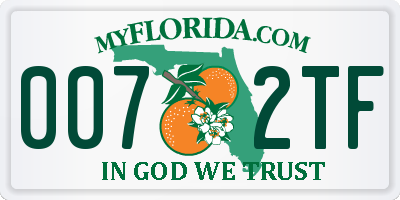 FL license plate 0072TF