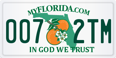 FL license plate 0072TM