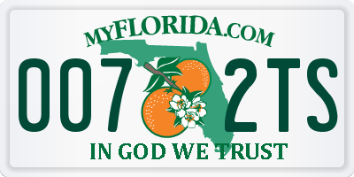 FL license plate 0072TS