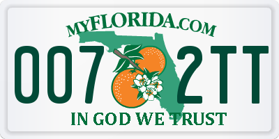 FL license plate 0072TT