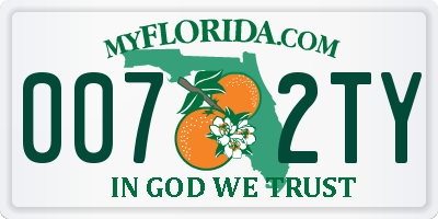 FL license plate 0072TY