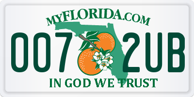 FL license plate 0072UB