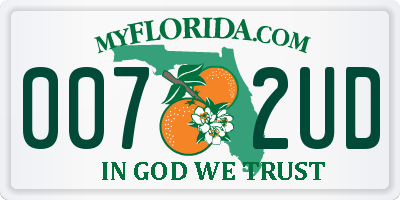 FL license plate 0072UD