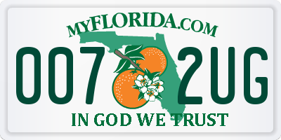 FL license plate 0072UG