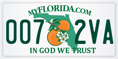 FL license plate 0072VA