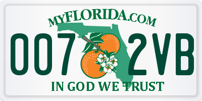 FL license plate 0072VB
