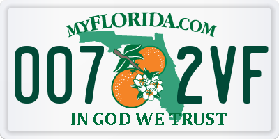 FL license plate 0072VF