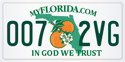 FL license plate 0072VG