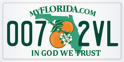 FL license plate 0072VL