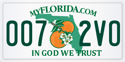 FL license plate 0072VO