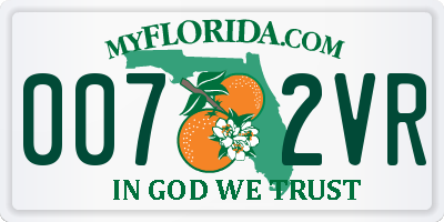 FL license plate 0072VR