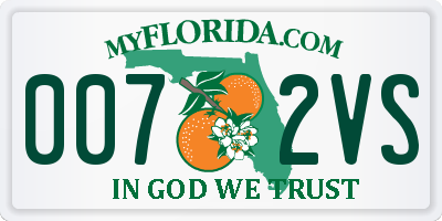 FL license plate 0072VS
