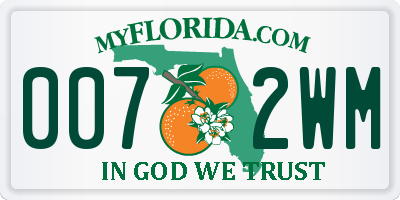 FL license plate 0072WM