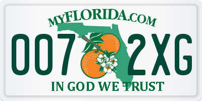 FL license plate 0072XG