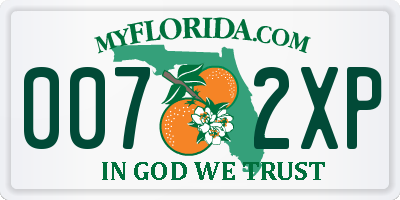 FL license plate 0072XP