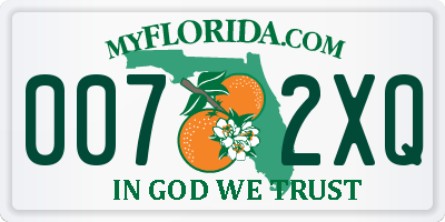 FL license plate 0072XQ