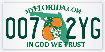 FL license plate 0072YG