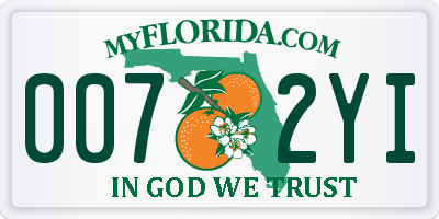 FL license plate 0072YI