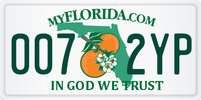 FL license plate 0072YP