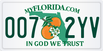FL license plate 0072YV