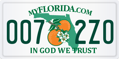 FL license plate 0072ZO