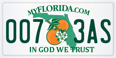 FL license plate 0073AS