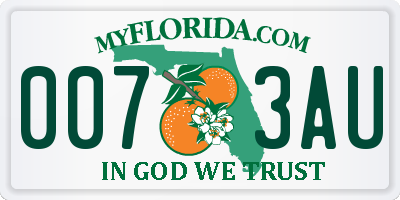 FL license plate 0073AU