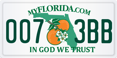 FL license plate 0073BB