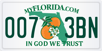 FL license plate 0073BN