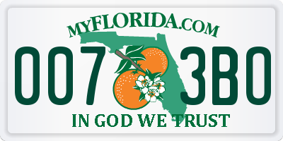 FL license plate 0073BO