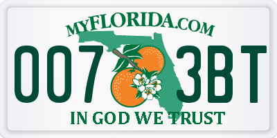 FL license plate 0073BT